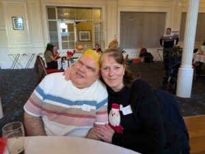 Sam and Nichola at the Continued Care Christmas Luncheon 2025 in Harrogate